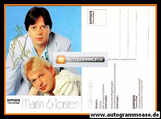 Autogramme Schlager | MARTIN & TORSTEN | 1986 "Hinter dem Regenbogen"