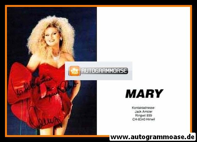 Autogramm Travestie | MARY | 1980er (Portrait Color hoch)