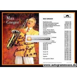 Autogramm Jazz | Max GREGER | 1996 "Eine Legende In Musik" (Polydor)