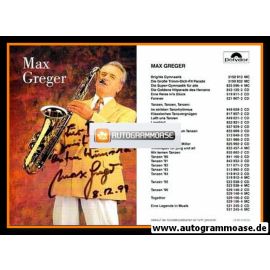 Autogramm Jazz | Max GREGER | 1996 "Eine Legende In Musik" (Portrait Color Polydor)