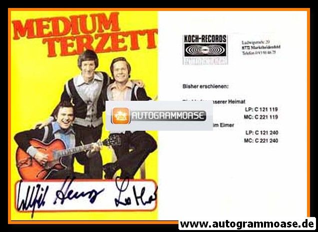 Autogramme Schlager | MEDIUM-TERZETT | 1964 "Ein Loch Ist Im Eimer" (Koch)