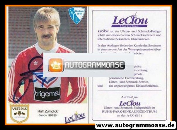 Autogramm Fussball | VfL Bochum | 1988 | Ralf ZUMDICK