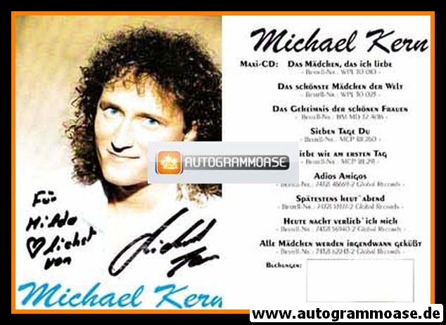 Autogramm Schlager | Michael KERN | 1998 "Alle Mädchen" (Portrait Color)