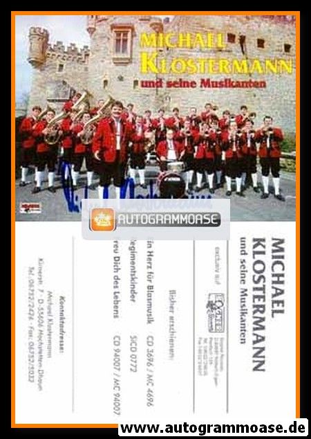Autogramm Volksmusik | Michael KLOSTERMANN | 1994 "Freu Dich Des Lebens"
