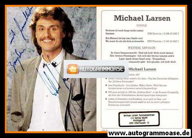 Autogramm Schlager | Michael LARSEN | 1990 "Verloren Ist Noch Lange Nicht Vorbei" (Portrait Color)
