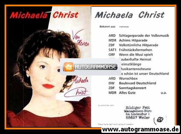 Autogramm Schlager | Michaela CHRIST | 1990er (Portrait Color)