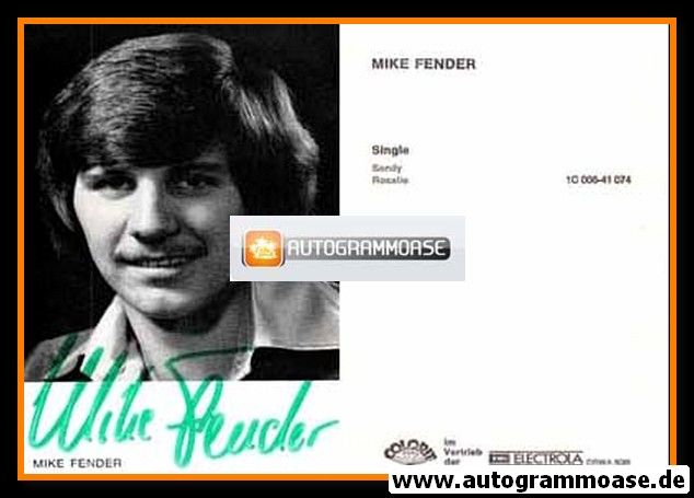 Autogramm Schlager | Mike FENDER | 1974 "Sandy" (Portrait SW Electrola)