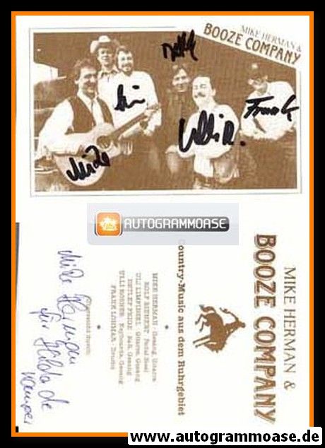 Autogramme Country | MIKE HERMAN & BOOZE COMPANY | 1990er (Portrait SW)