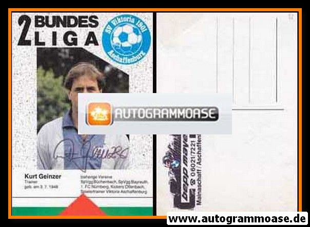Autogramm Fussball | SV Viktoria 1901 Aschaffenburg | 1988 | Kurt GEINZER