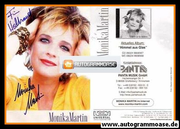 Autogramm Schlager | Monika MARTIN | 2003 "Himmel Aus Glas" (Koch)
