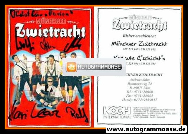 Autogramme Volksmusik | MÜNCHNER ZWIETRACHT | 1995 "Vertraute G´schicht´n"