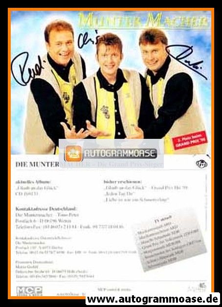 Autogramme Volksmusik | MUNTERMACHER | 2000 "Glaub An Das Glück"