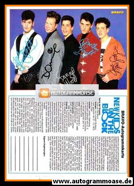 Autogramme Pop | NEW KIDS ON THE BLOCK | 1990er Druck (Bravo) 1