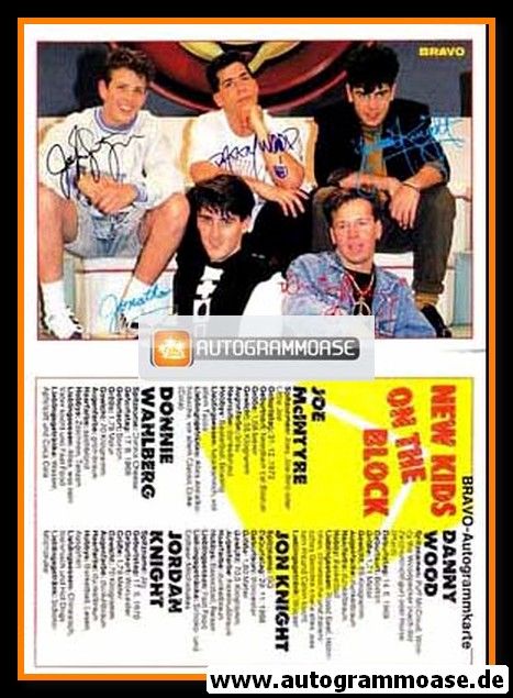 Autogramme Pop | NEW KIDS ON THE BLOCK | 1990er Druck (Bravo) 2