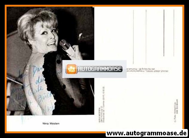 Autogramm Schlager | Nina WESTEN | 1980er (Rüdel Portrait SW)