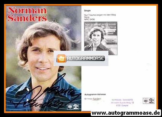 Autogramm Schlager | Norman SANDERS | 1977 "Nur Träume" (Portrait Color CBS)