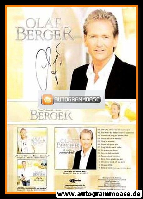 Autogramm Schlager | Olaf BERGER | 2006 "Ich Zeig Dir Meine Welt" (Portrait Color Palm)