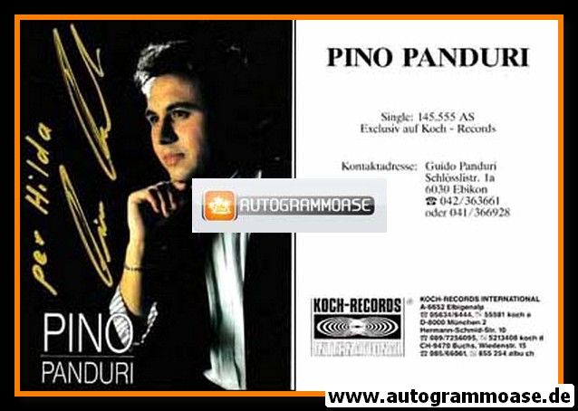 Autogramm Musik | Pino PANDURI | 1988 "Jerusalem"