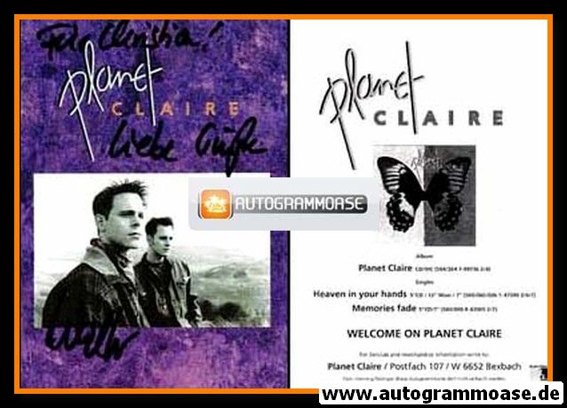 Autogramme Pop | PLANET CLAIRE | 1992 "Planet Claire"