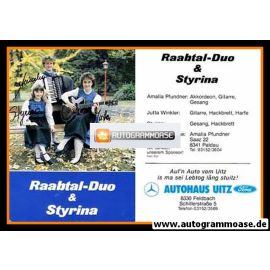 Autogramme Volksmusik | RAABTAL DUO & STYRINA | 1980er (Portrait Color)