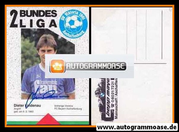 Autogramm Fussball | SV Viktoria 1901 Aschaffenburg | 1988 | Dieter LINDENAU (Bepp Mayer)