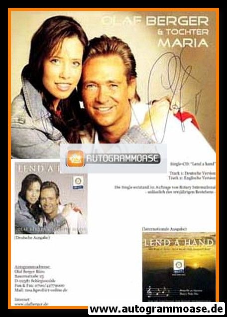 Autogramme Schlager | Olaf + Maria BERGER | 2005 "Lend A Hand"