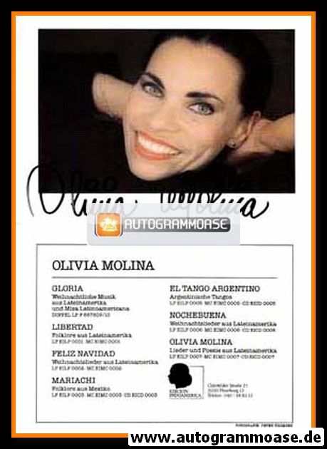 Autogramm Schlager | Olivia MOLINA | 1980 "Gloria"