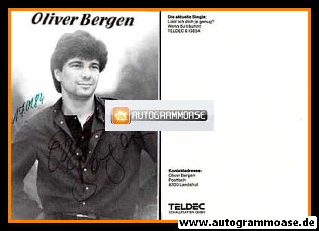 Autogramm Schlager | Oliver BERGEN | 1983 "Lieb Ich Dich Je Genug"