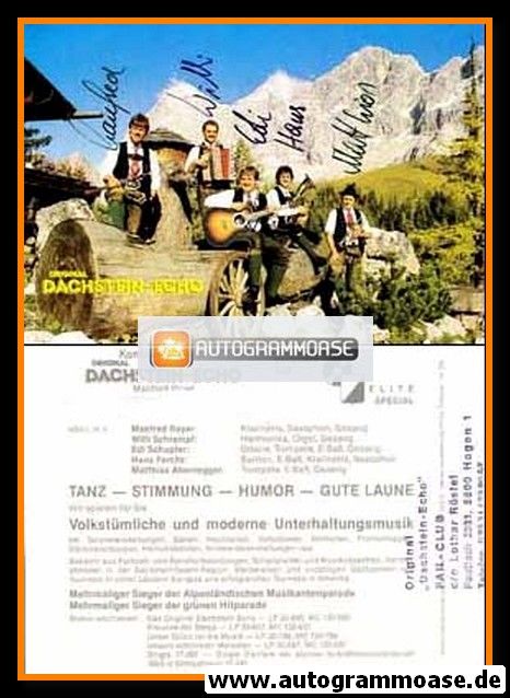 Autogramme Volksmusik | ORIGINAL DACHSTEIN-ECHO | 1982 "Fanfare Ski-WM"