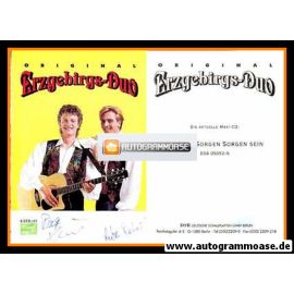 Autogramme Volksmusik | ORIGINAL ERZGEBIRGS-DUO | 1993 "Lass Die Sorgen Sorgen Sein"