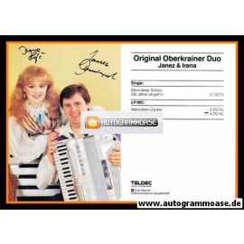Autogramme Volksmusik | ORIGINAL OBERKRAINER-DUO | 1988 "Mein Lieber Schatz" Hochformat