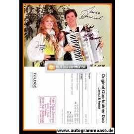 Autogramme Volksmusik | ORIGINAL OBERKRAINER-DUO | 1988 "Mein Lieber Schatz" Querformat