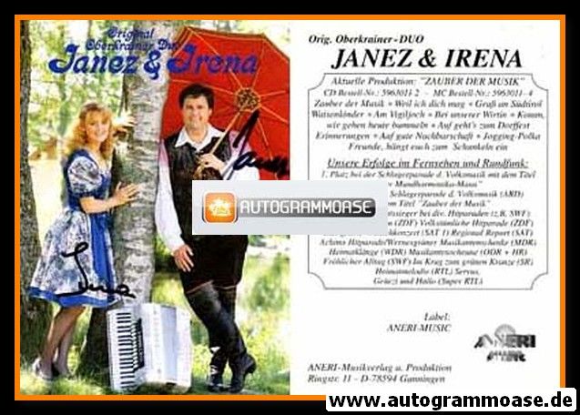 Autogramme Volksmusik | ORIGINAL OBERKRAINER-DUO | 1999 "Zauber Der Musik"