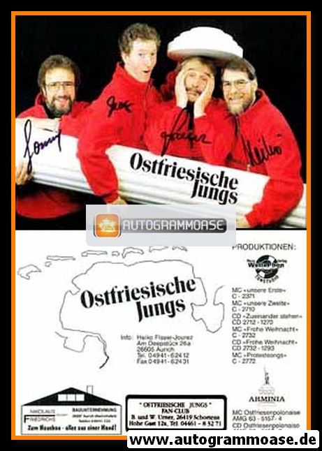 Autogramme Volksmusik | OSTFRIESISCHE JUNGS | 1993 "Ostfriesenpolonaise"