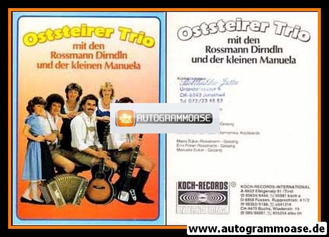 AK Volksmusik | OSTSTEIRER TRIO | 1990er (Portrait Color) Koch