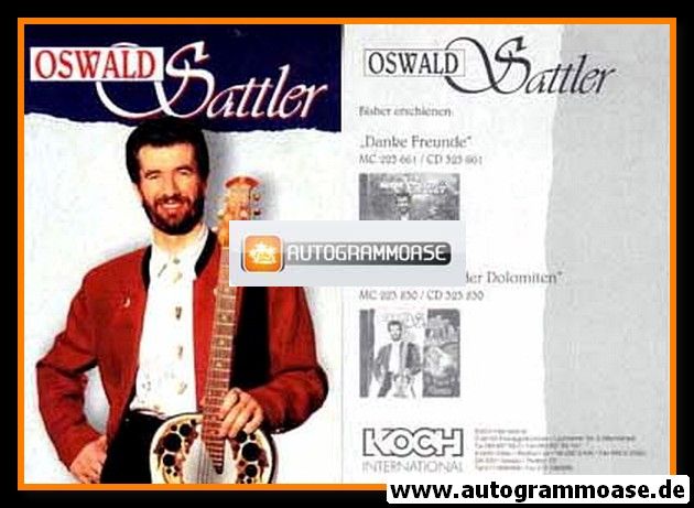AK Volksmusik | Oswald SATTLER | 1997 "Prinzessin Der Dolomiten" (Portrait Color Koch)