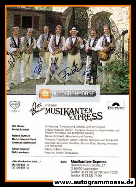 Autogramme Volksmusik | MUSIKANTEN-EXPRESS | 1993 "Wo Musikanten Sind"