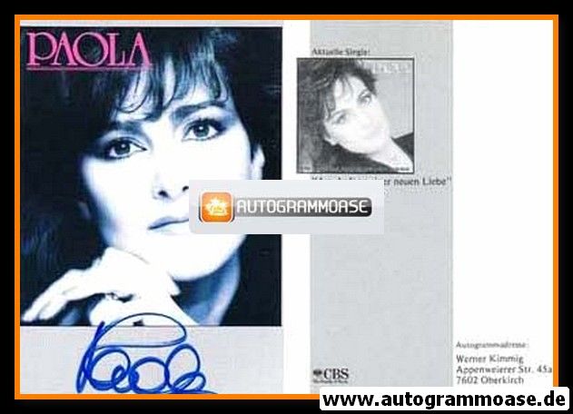 Autogramm Schlager | PAOLA | 1986 "Am Anfang Einer Neuen Liebe" (CBS)