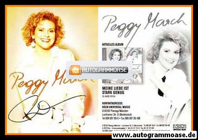Autogramm Schlager | Peggy MARCH | 2008 "Meine Liebe Ist Stark Genug" (Koch)