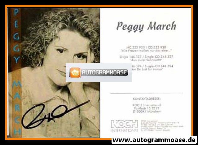 Autogramm Schlager | Peggy MARCH | 1993 "Alle Frauen Wollen Nur Das Eine" (Koch)
