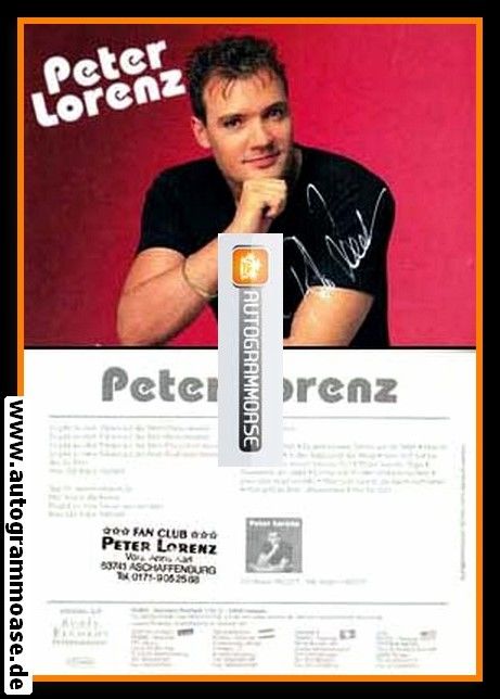 Autogramm Schlager | Peter LORENZ | 1997 "Nun Gibt Es Dich" (Portrait Color Rubin)