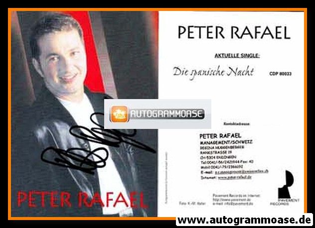 Autogramm Schlager | Peter RAFAEL | 1999 "Spanische Nacht" (Portrait Color Pavement)
