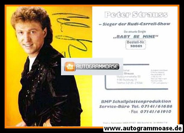 Autogramm Schlager | Peter STRAUSS | 1990 "Baby Be Mine"