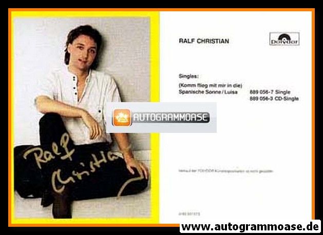 Autogramm Schlager | Ralf CHRISTIAN | 1989 "Spanische Sonne"