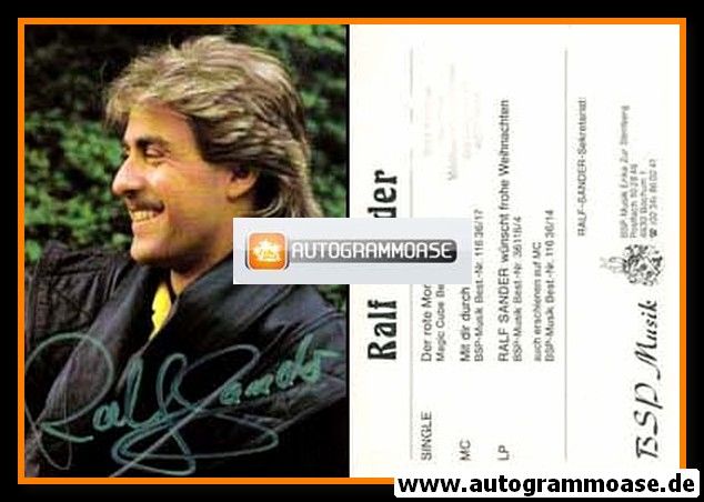 Autogramm Schlager | Ralf SANDER | 1986 "Der Rote Mond"