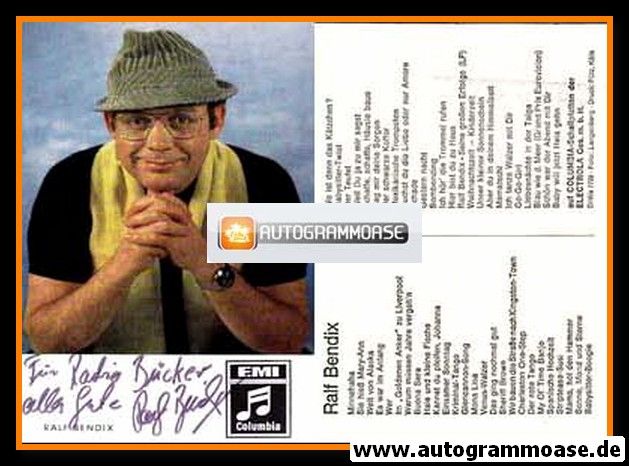 Autogramm Schlager | Ralf BENDIX | 1970er (Portrait Color Electrola) Diskografie