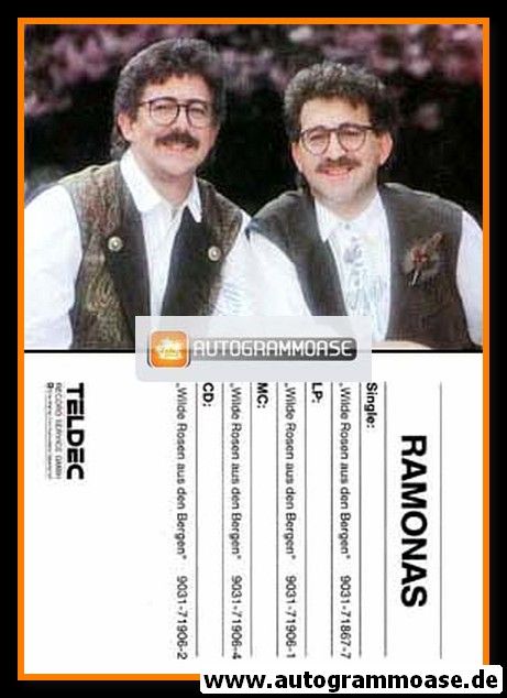 Autogramme Volksmusik | RAMONAS | 1990 "Wilde Rosen Aus Den Bergen"