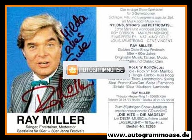 Autogramm Schlager | Ray MILLER | 1990 "Die Hits - Die Mädels"