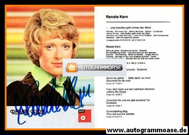Autogramm Schlager | Renate KERN | 1975 "Und Draussen Geht Immer Der Wind" (BASF) 2