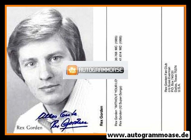 Autogramm Schlager | Rex GORDEN | 1980er "Without Your Love"